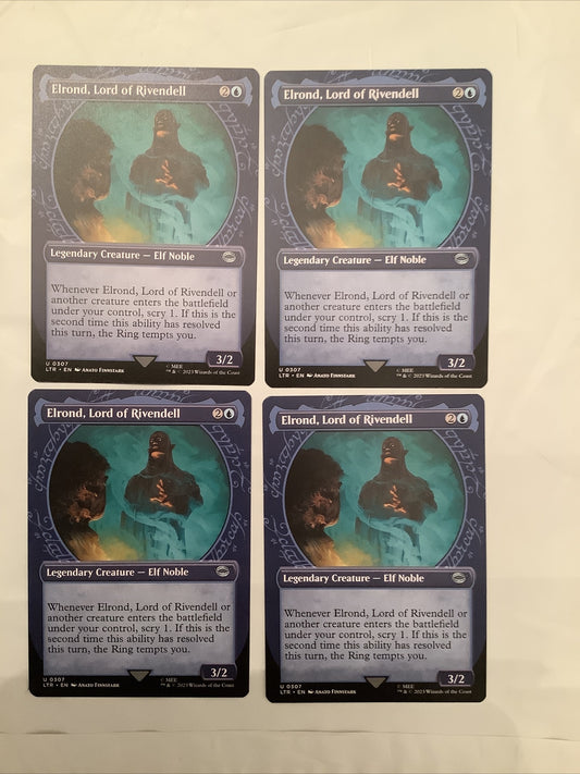 Elrond Lord of Rivendell x4 showcase MTG LTR 307 scry Ring playset from DM Vault Co