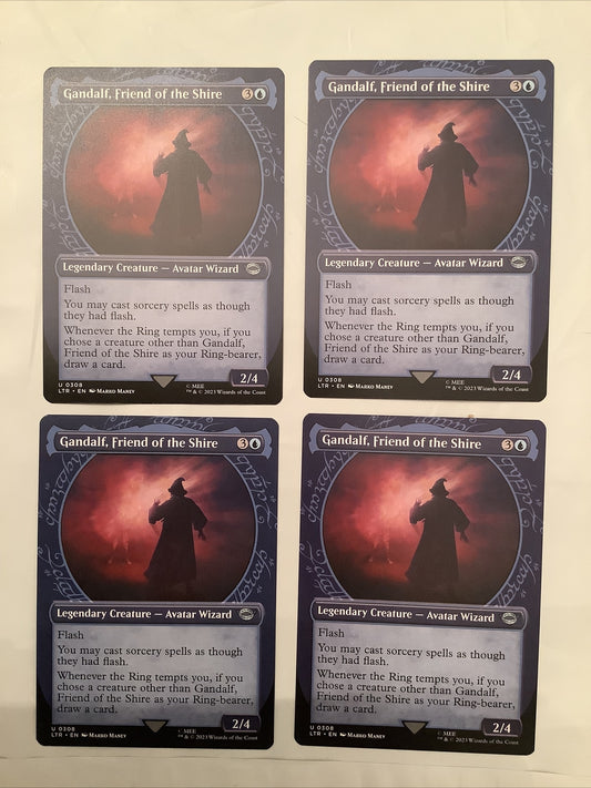 Gandalf Friend of the Shire x4 showcase MTG LTR 308 flash draw playset from DM Vault Co