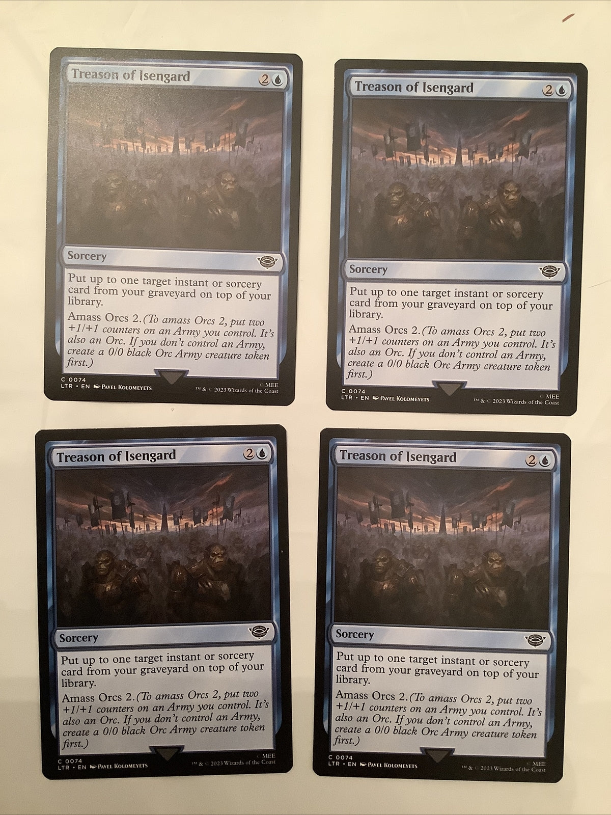 Treason of Isengard LTR 074/281 MTG Playset x4 Regular Sorcery Amass Orcs 2
