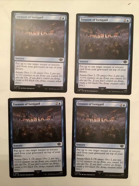Treason of Isengard LTR 074/281 MTG Playset x4 Regular Sorcery Amass Orcs 2