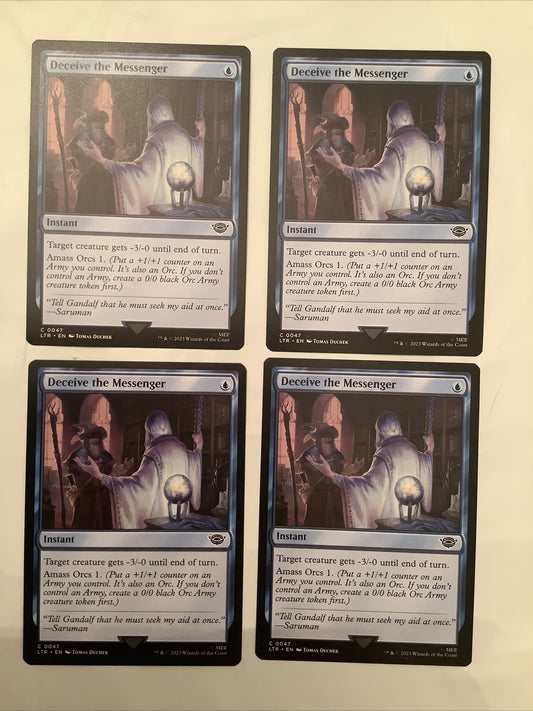 Magic the Gathering Deceive the Messenger non-foil instant card lot of four from Tales of Middle-earth