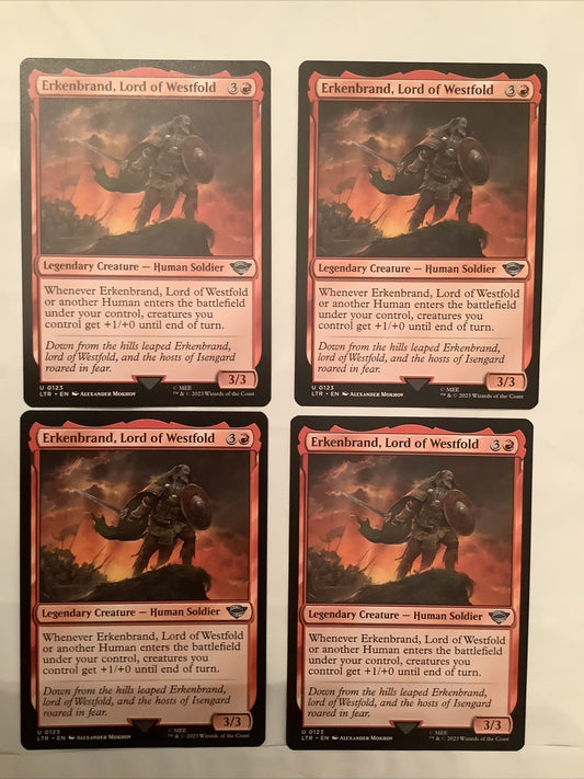 Four Erkenbrand, Lord of Westfold LOTR 0123 uncommon cards Magic the Gathering