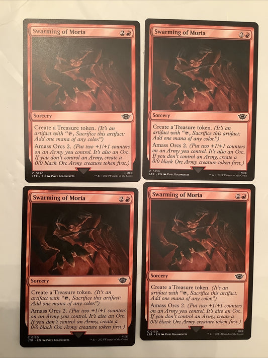 Swarming of Moria x4 MTG LTR 150 Amass Orcs Treasure playset from DM Vault Co