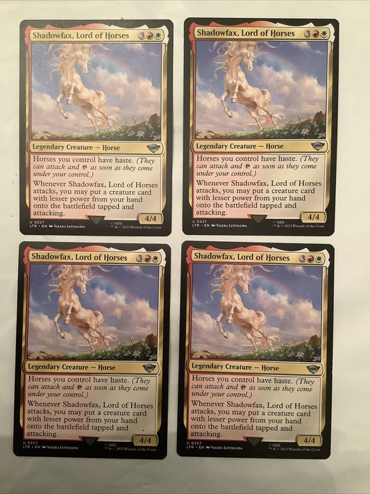 Shadowfax, Lord Of Horses — LOTR — Uncommon Legendary Creature MTG card playset
