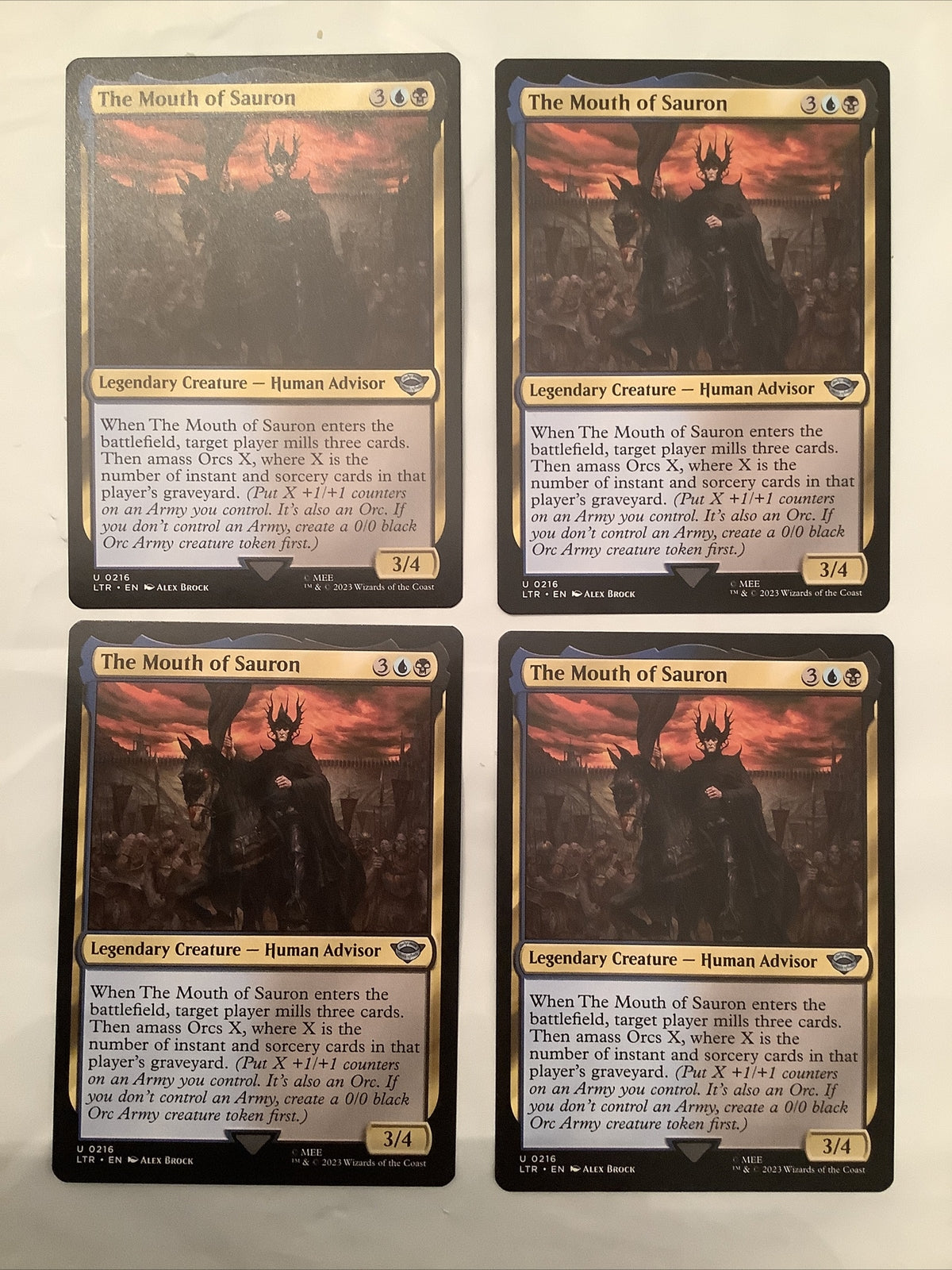 The Mouth of Sauron — LOTR — Uncommon Legendary Creature MTG card playset
