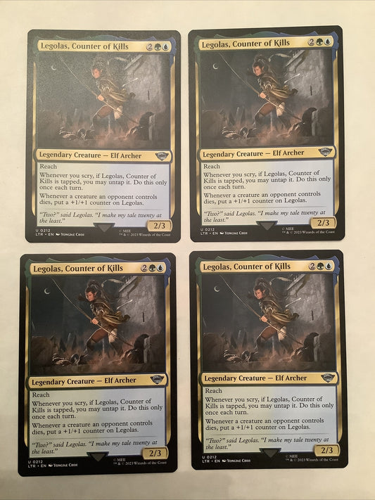 Legolas Counter of Kills x4 MTG LTR 212 scry counter engine playset DM Vault Co