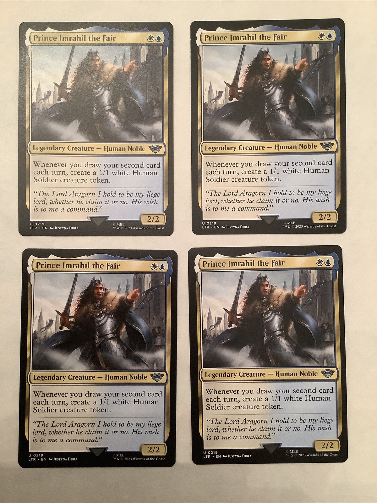 Prince Imrahil the Fair x4 MTG LTR 219 token engine playset DM Vault Co