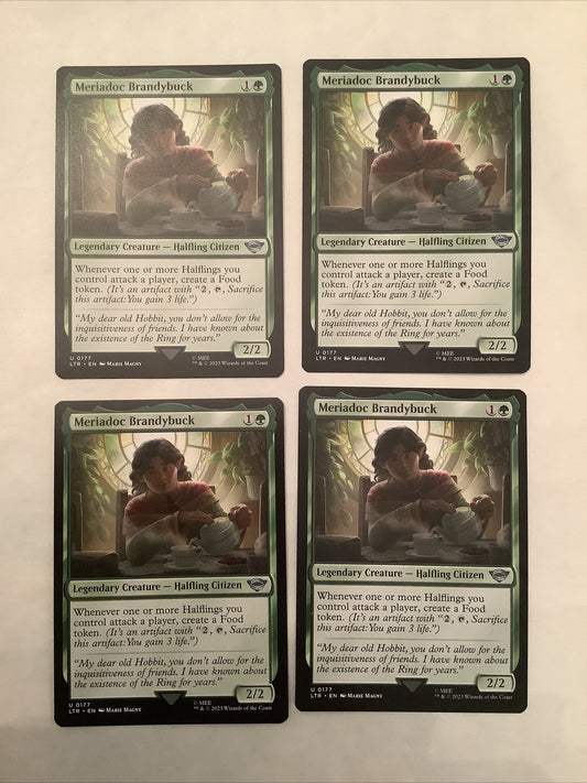 MTG LOTR: X4 Meriadoc Brandybuck (Legendary Creature) Uncommon 0177
