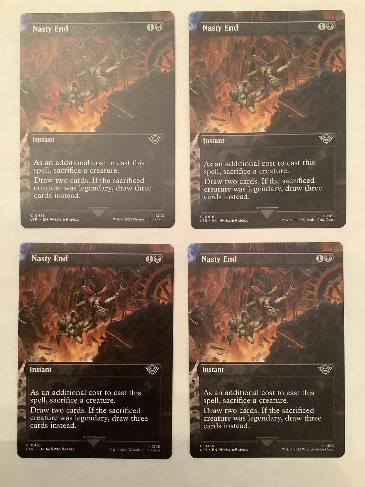 Nasty End x4 Extended Art regular finish LTR 416 MTG playset