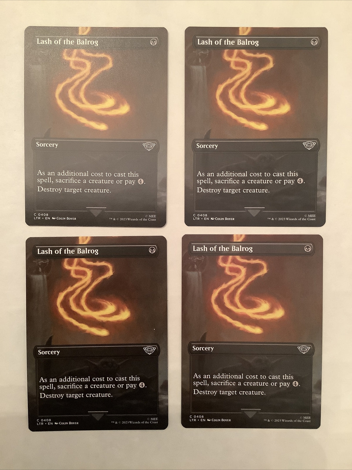 Lash of the Balrog extended art Magic the Gathering Lord of the Rings sorcery cards