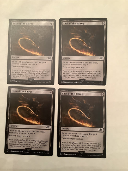 Lash of the Balrog Magic the Gathering Lord of the Rings common sorcery cards