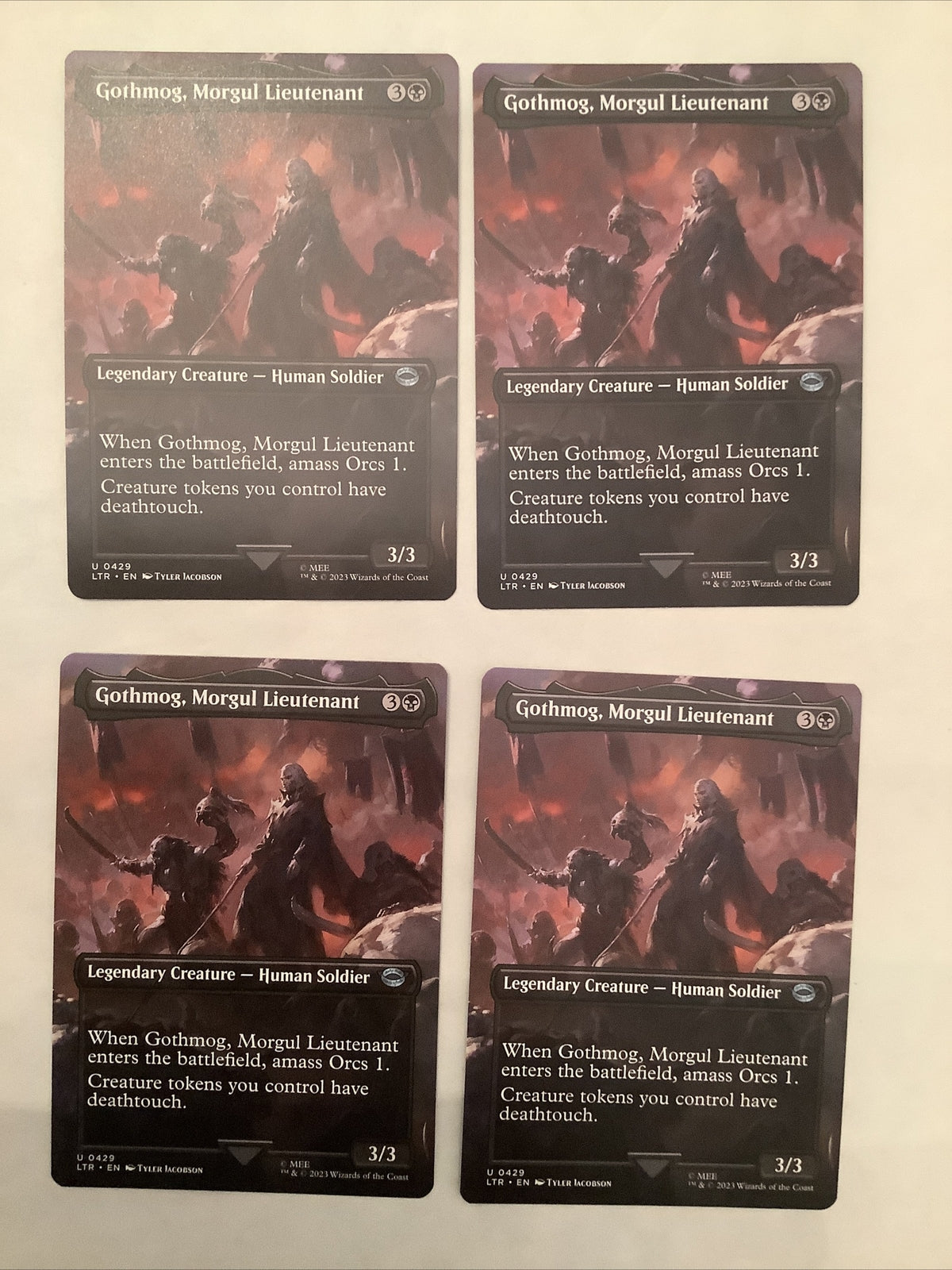Gothmog, Morgul Lieutenant x4 Extended Art Regular LTR #429 from The Lord of the Rings: Tales of Middle-earth.