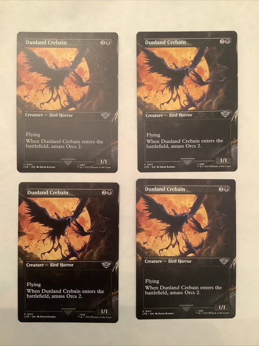 Dunland Crebain x4 Extended Art Regular #411 from The Lord of the Rings: Tales of Middle-earth.