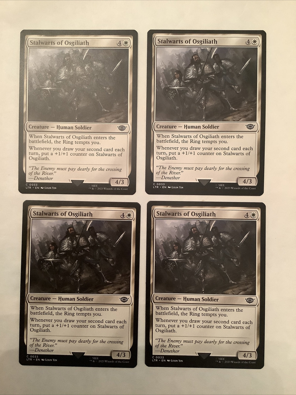 Stalwarts of Osgiliath x4 LTR 033 Regular Finish Playset from The Lord of the Rings: Tales of Middle-earth.