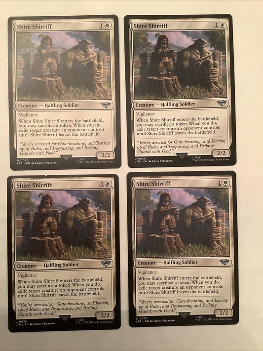 Magic: The Gathering Shire Shirriff card – x4 copies – MTG LOTR