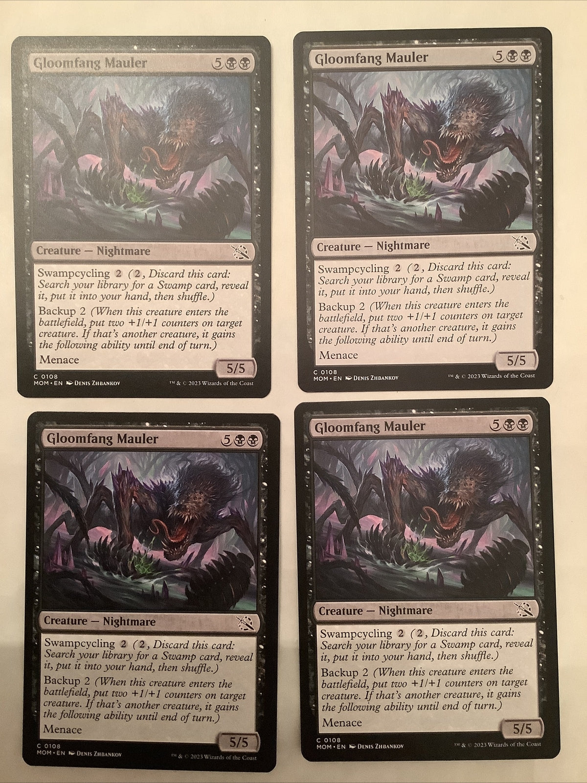 Gloomfang Mauler X4 MOM 108 MTG regular finish playset
