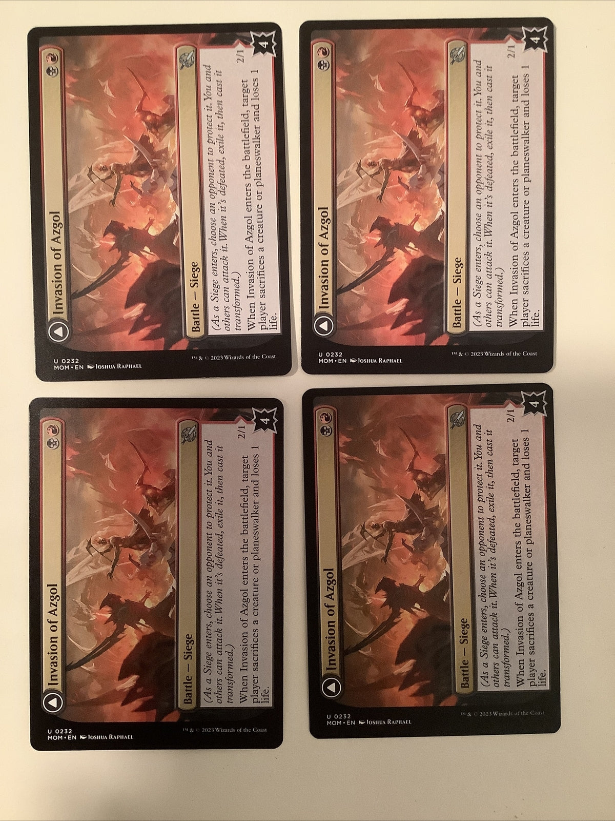 Invasion of Azgol Ashen Reaper MTG Battle Siege card lot