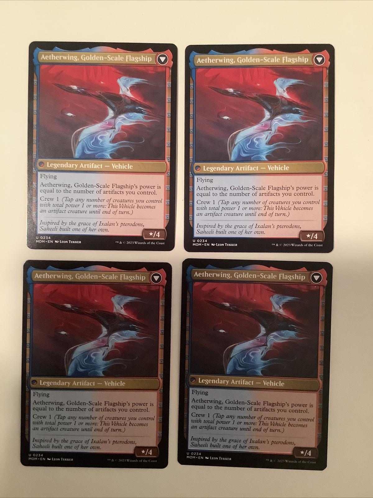 MTG MOM: 4x Invasion of Kaladesh Aetherwing, Golden-Scale Flagship Uncommon 234