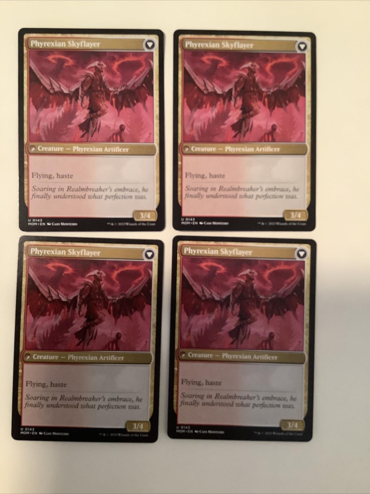 x4 Harried Artisan // Phyrexian Skyflayer MOM #143 DFC MTG Aggro Transformer