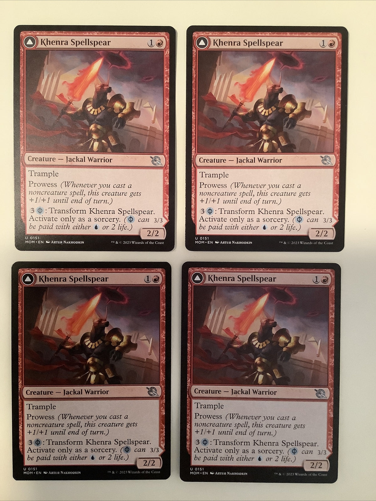 Khenra Spellspear playset from March of the Machine, card #151.