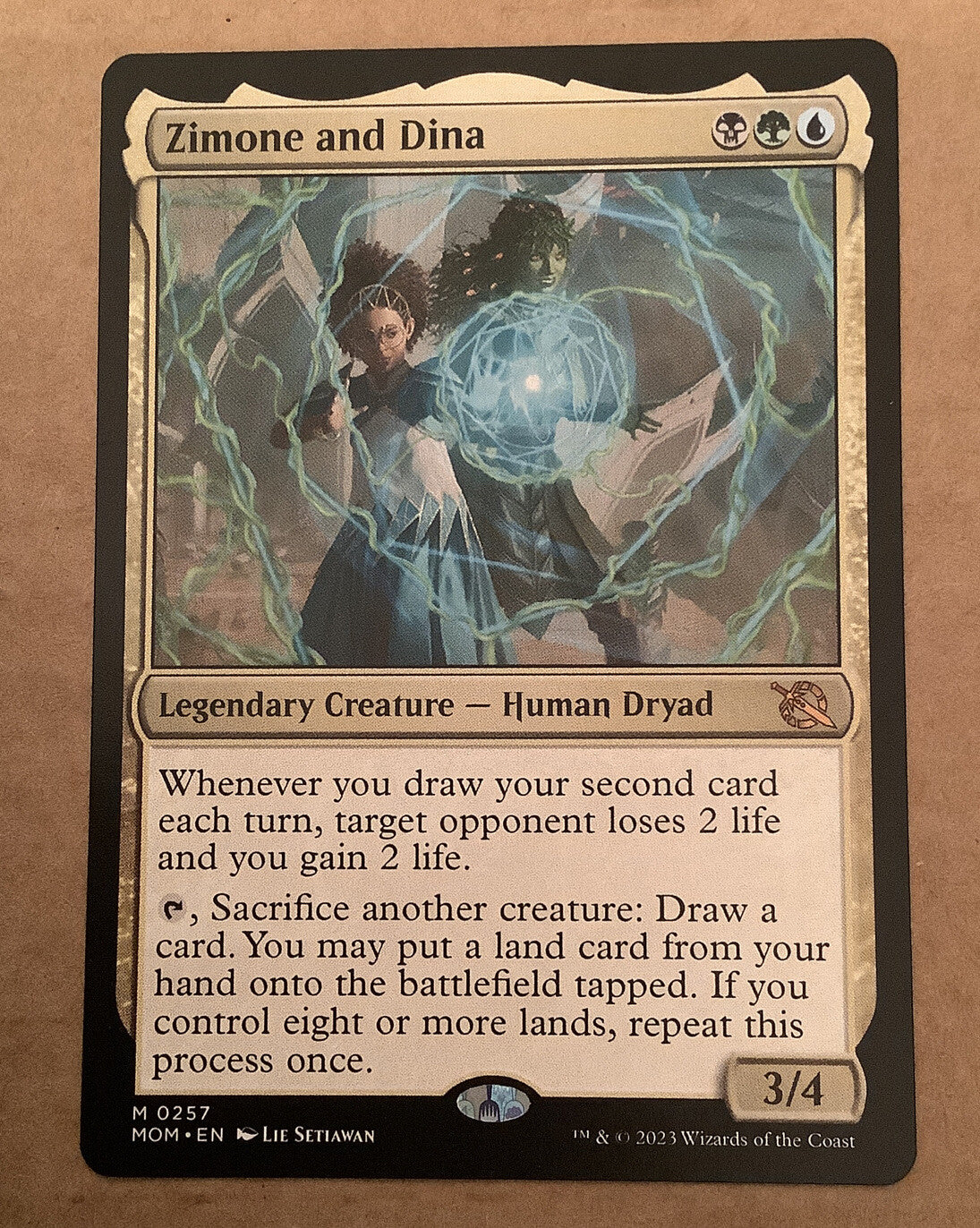 Zimone and Dina MTG March of the Machine Legendary Human Dryad card 0257

