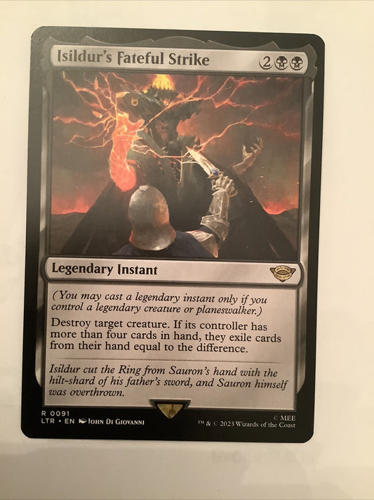 Isildur's Fateful Strike LTR 91 MTG Legendary Instant card DM Vault Co