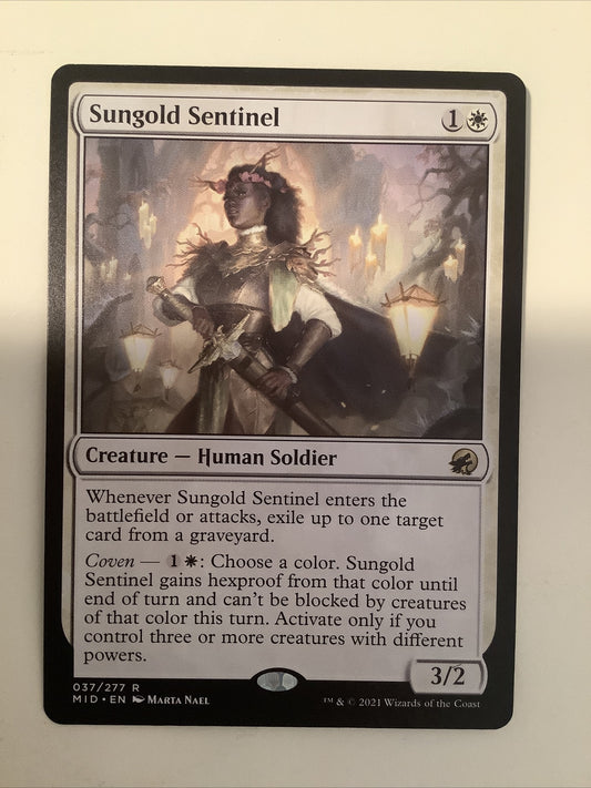 Magic: The Gathering Sungold Sentinel card – MTG MID Rare