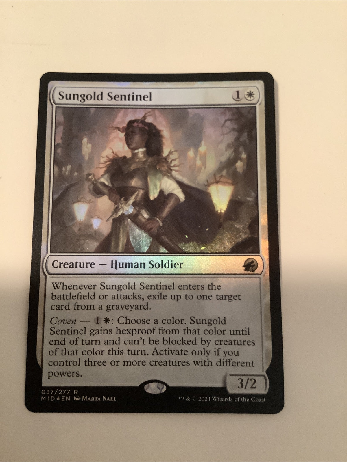 Magic: The Gathering Sungold Sentinel Foil card – MTG MID Rare