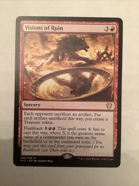 Visions of Ruin Magic the Gathering Innistrad Midnight Hunt red rare sorcery 036/038