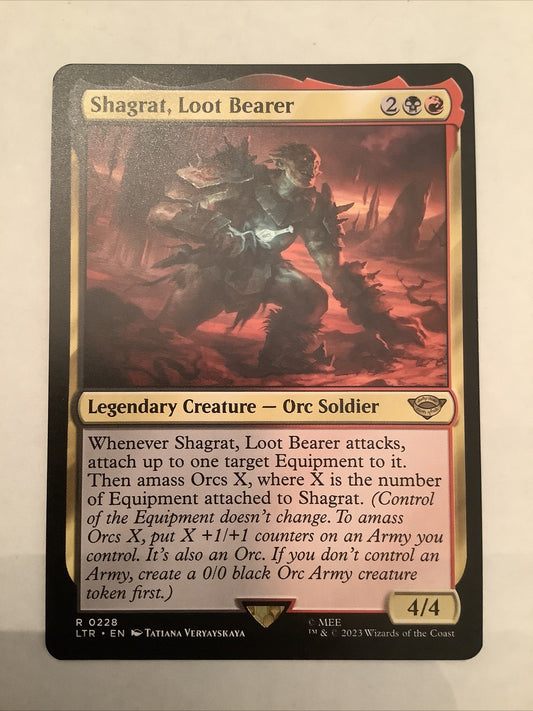 Shagrat Loot Bearer MTG LOTR legendary orc equipment amass card