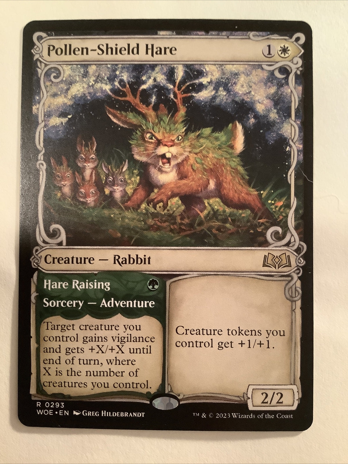 Magic: The Gathering Pollen-Shield Hare Showcase – MTG WOE Rare