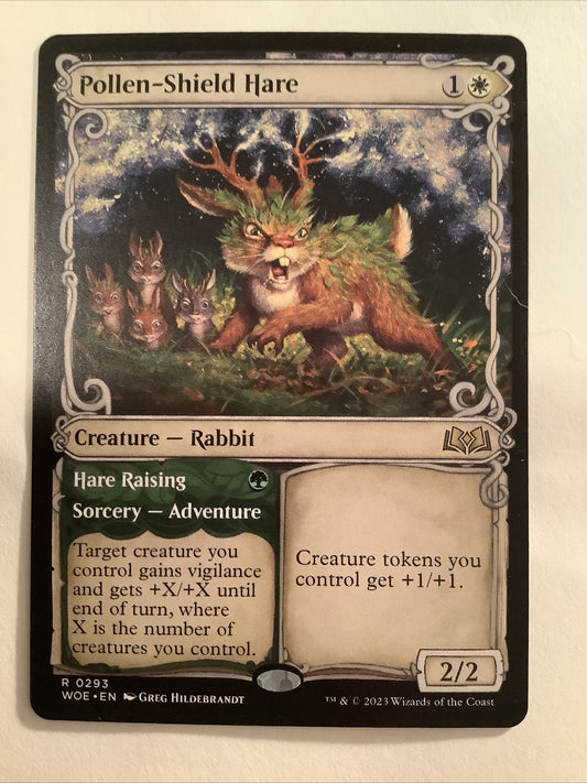 Magic: The Gathering Pollen-Shield Hare Showcase – MTG WOE Rare