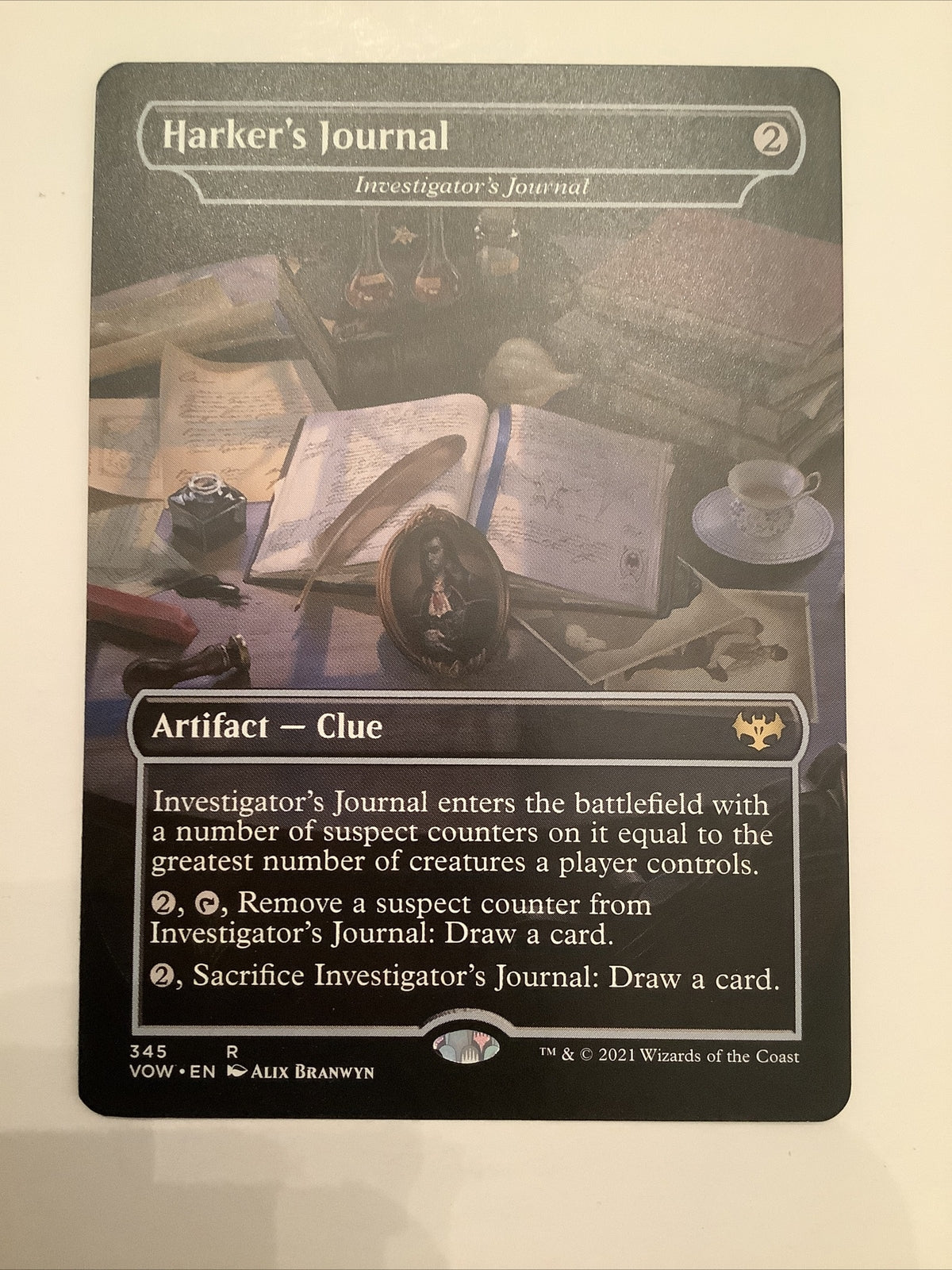 MTG VOW: Investigator's Journal (Artifact - Clue) 345 Extended Art