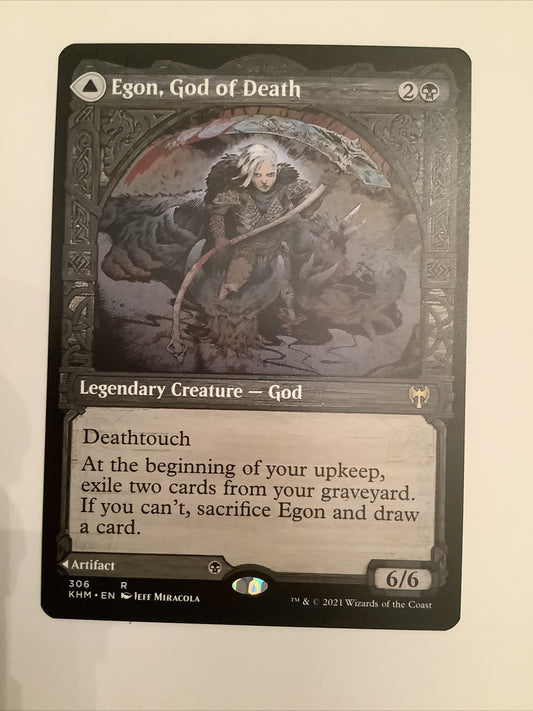 Egon, God of Death KHM 306 Magic the Gathering legendary God creature card from Kaldheim.
