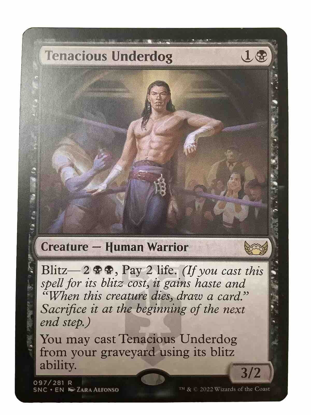 MTG SNC: Tenacious Underdog (Creature Human Warrior) 097/281 Regular Rare