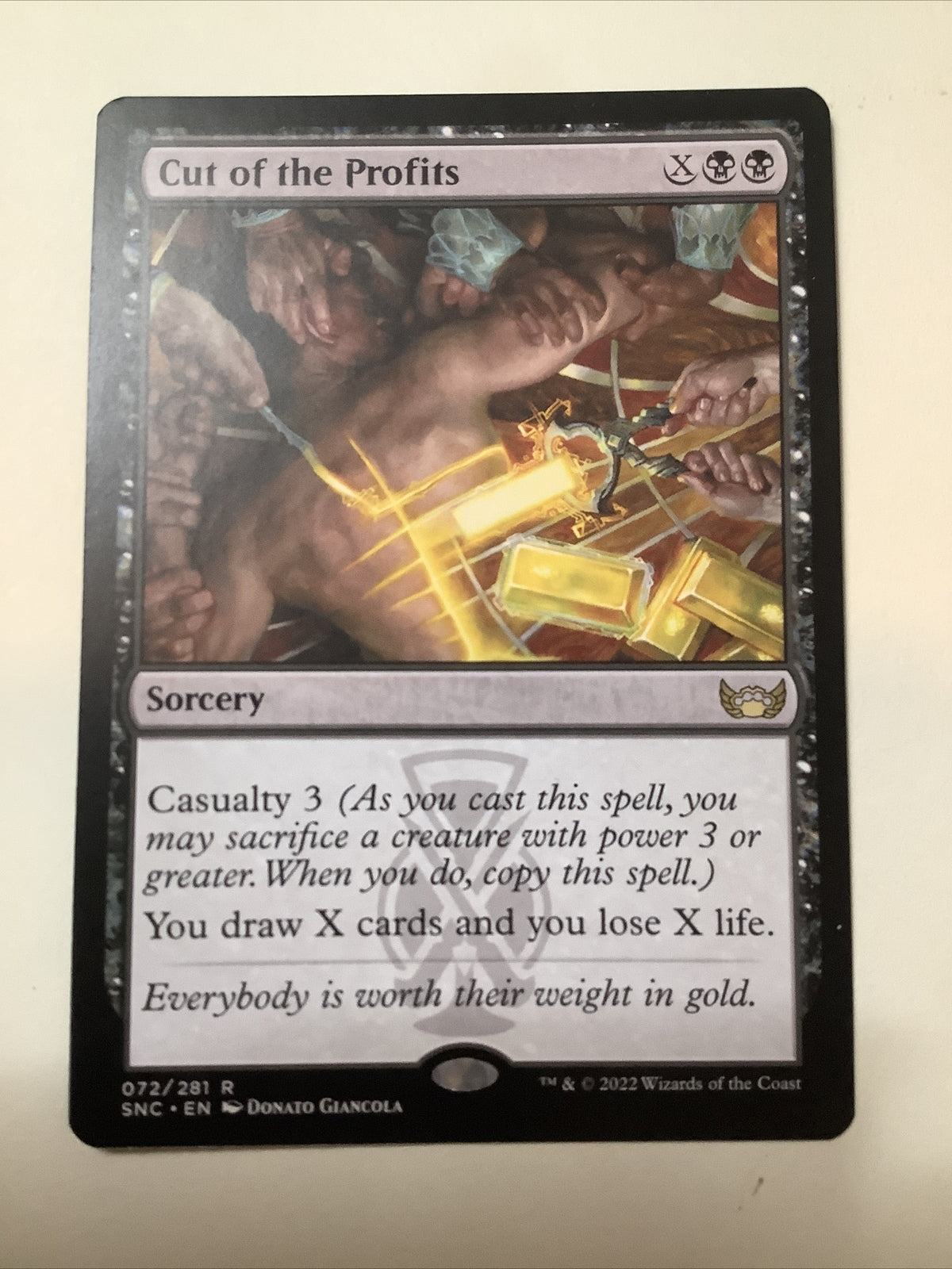 MTG SNC: Cut of the Profits (Sorcery) 072/281 Regular Rare
