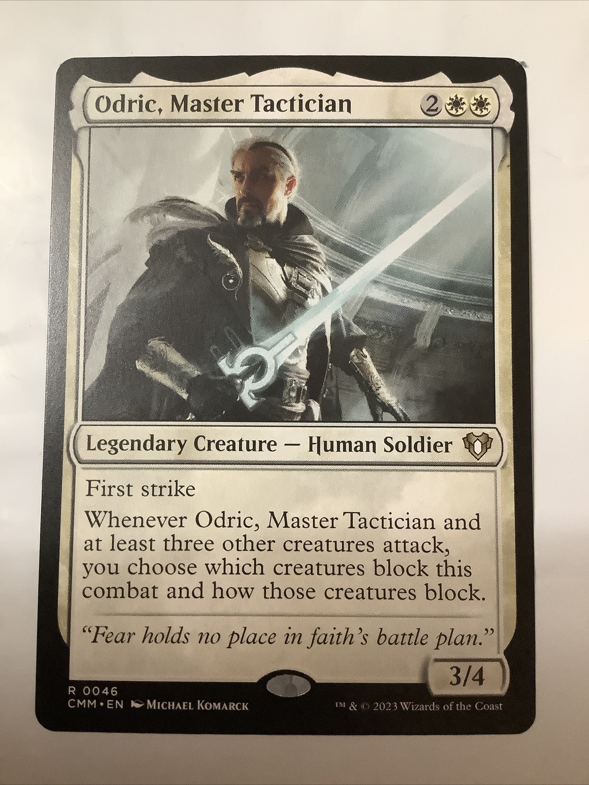 Odric Master Tactician regular finish MTG Commander Masters legendary Soldier card from DM Vault Co