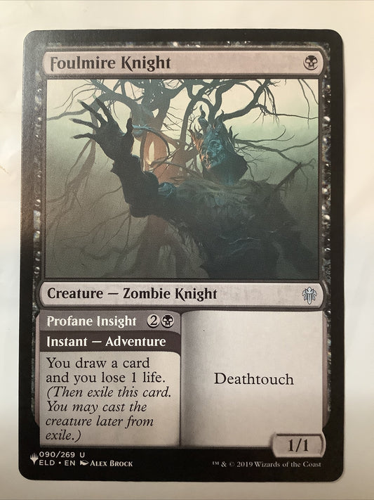 Foulmire Knight Profane Insight Adventure rare Throne of Eldraine Magic card