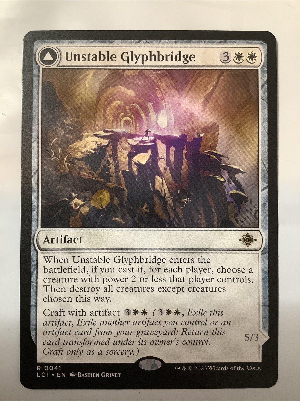 Unstable Glyphbridge // Sandswirl Wanderglyph LCI 041 Regular Finish Double-Faced Card from The Lost Caverns of Ixalan.