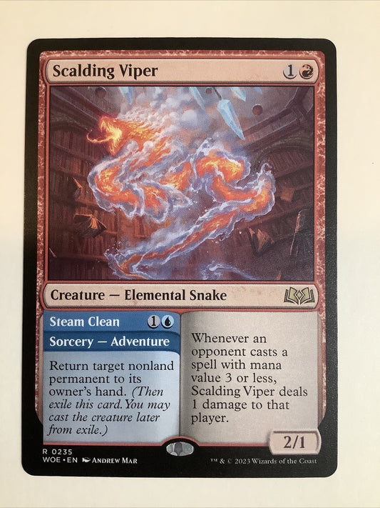 Scalding Viper WOE 235 MTG Regular Wilds of Eldraine rare Adventure creature — DM Vault Co