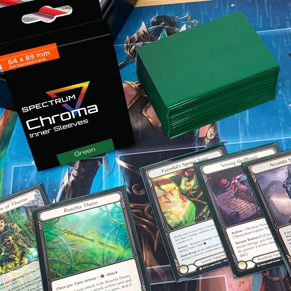 Chroma Inner Card Sleeves – 100 Count | 64×89mm | Acid-Free | MTG, Pokémon, Sports