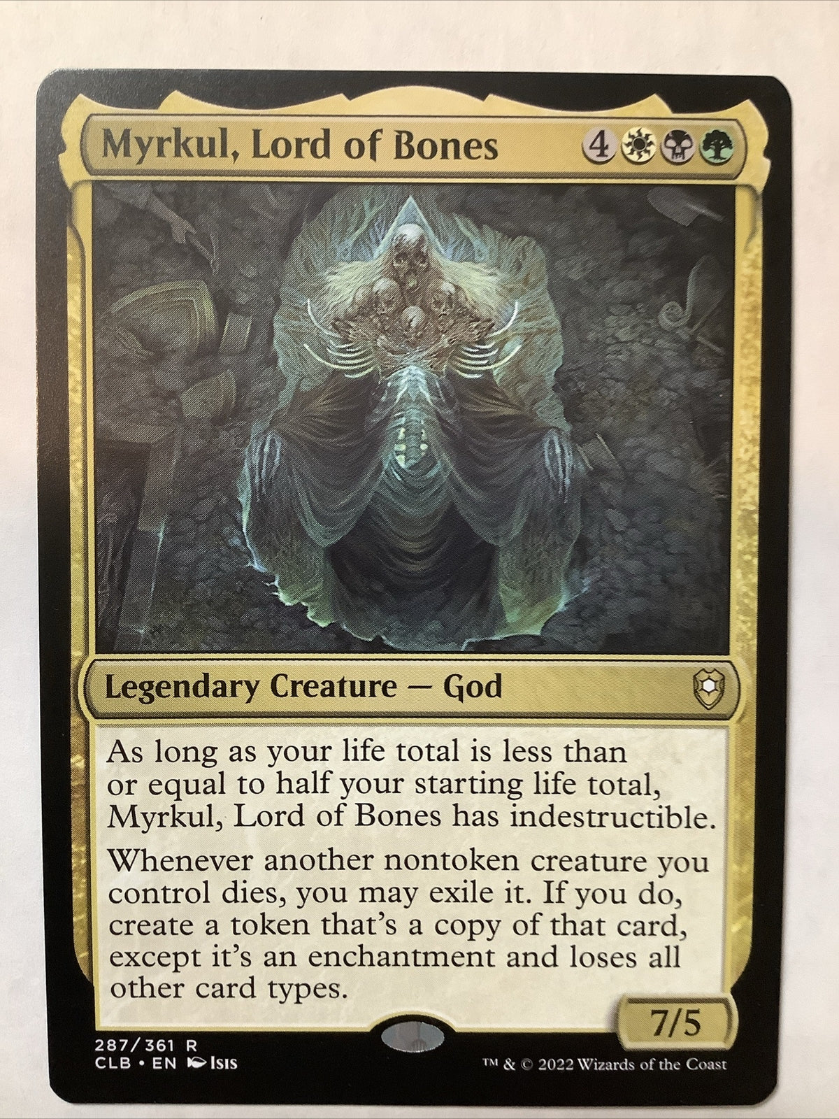Myrkul, Lord of Bones CLB 287 regular Legendary God MTG card by DM Vault Co