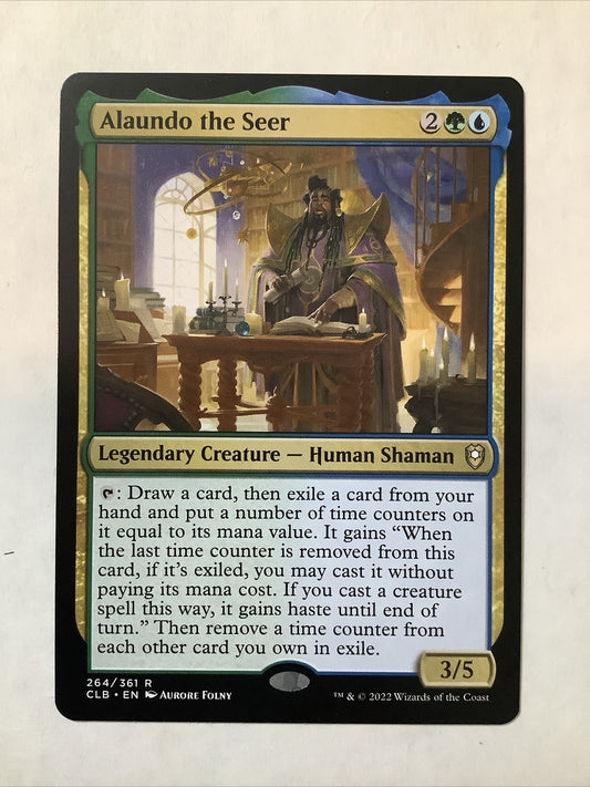 Alaundo the Seer CLB 264 regular finish Magic the Gathering legendary Human Shaman creature card.