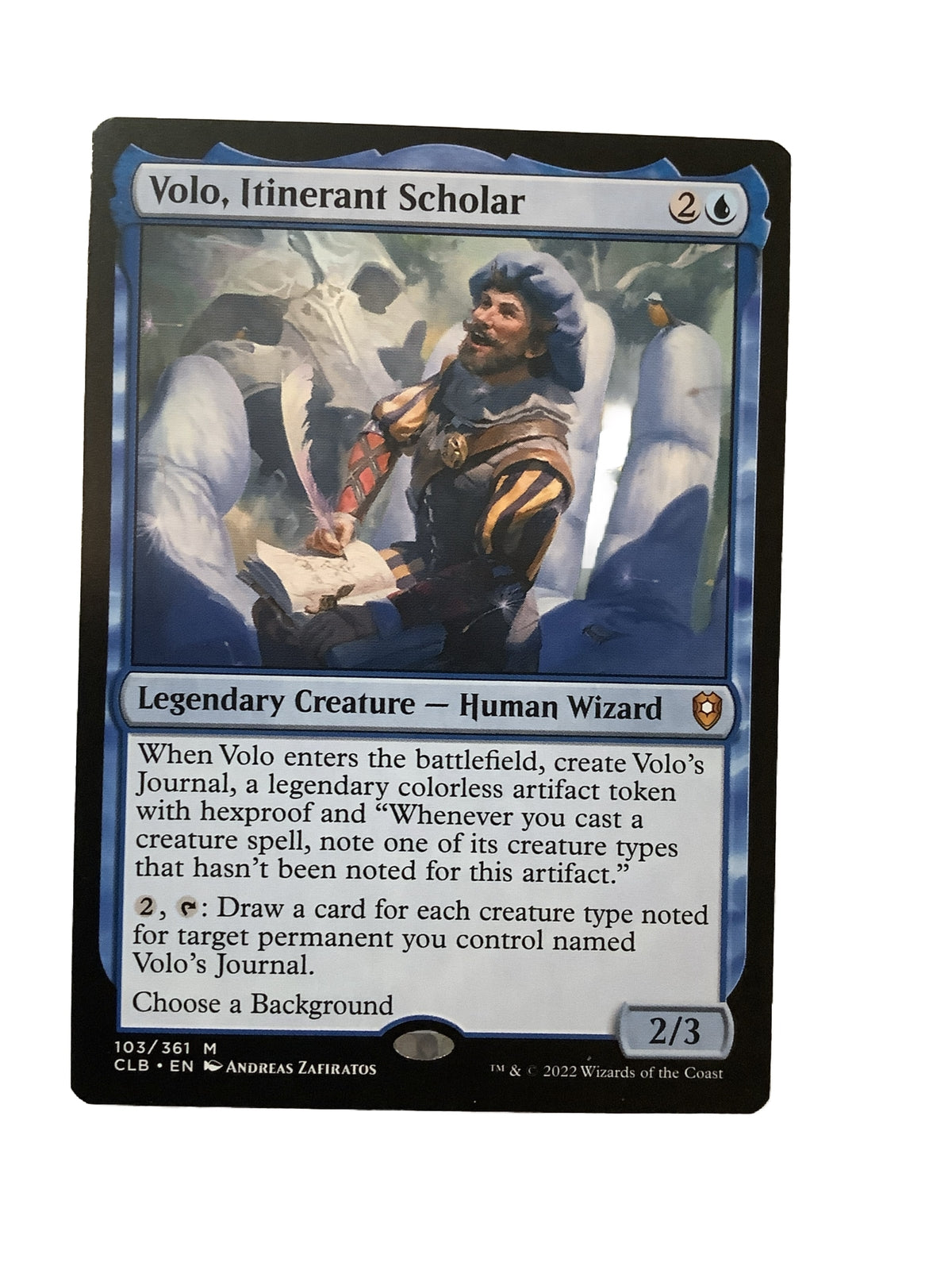 Volo, Itinerant Scholar MTG card (CLB 103/361) mythic legendary Human Wizard

