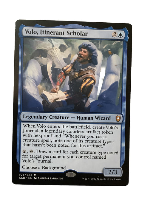 Volo, Itinerant Scholar MTG card (CLB 103/361) mythic legendary Human Wizard
