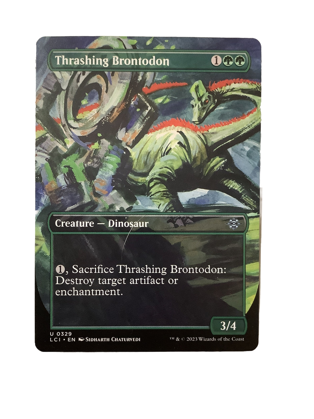 MTG LCI: Thrashing Brontodon (Creature Dinosaur) Extended Art Uncommon 0329