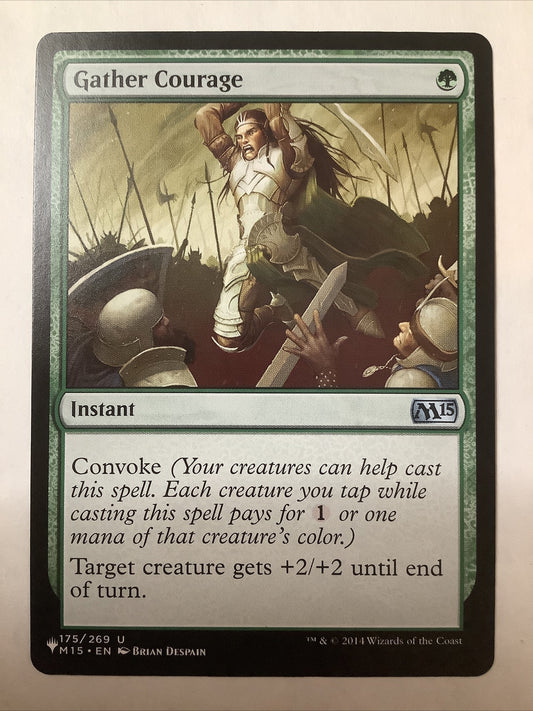 Gather Courage List MTG card from Magic 2015 by DM Vault Co