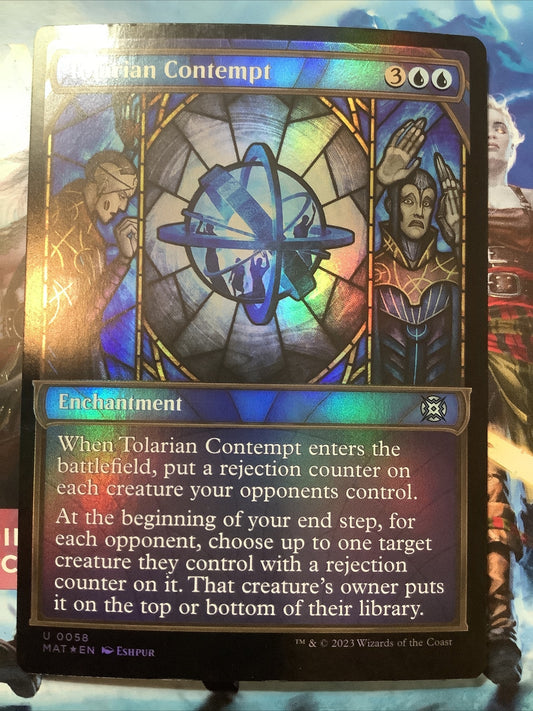 Two showcase foil Tolarian Contempt MTG cards MAT 058 from DM Vault Co
