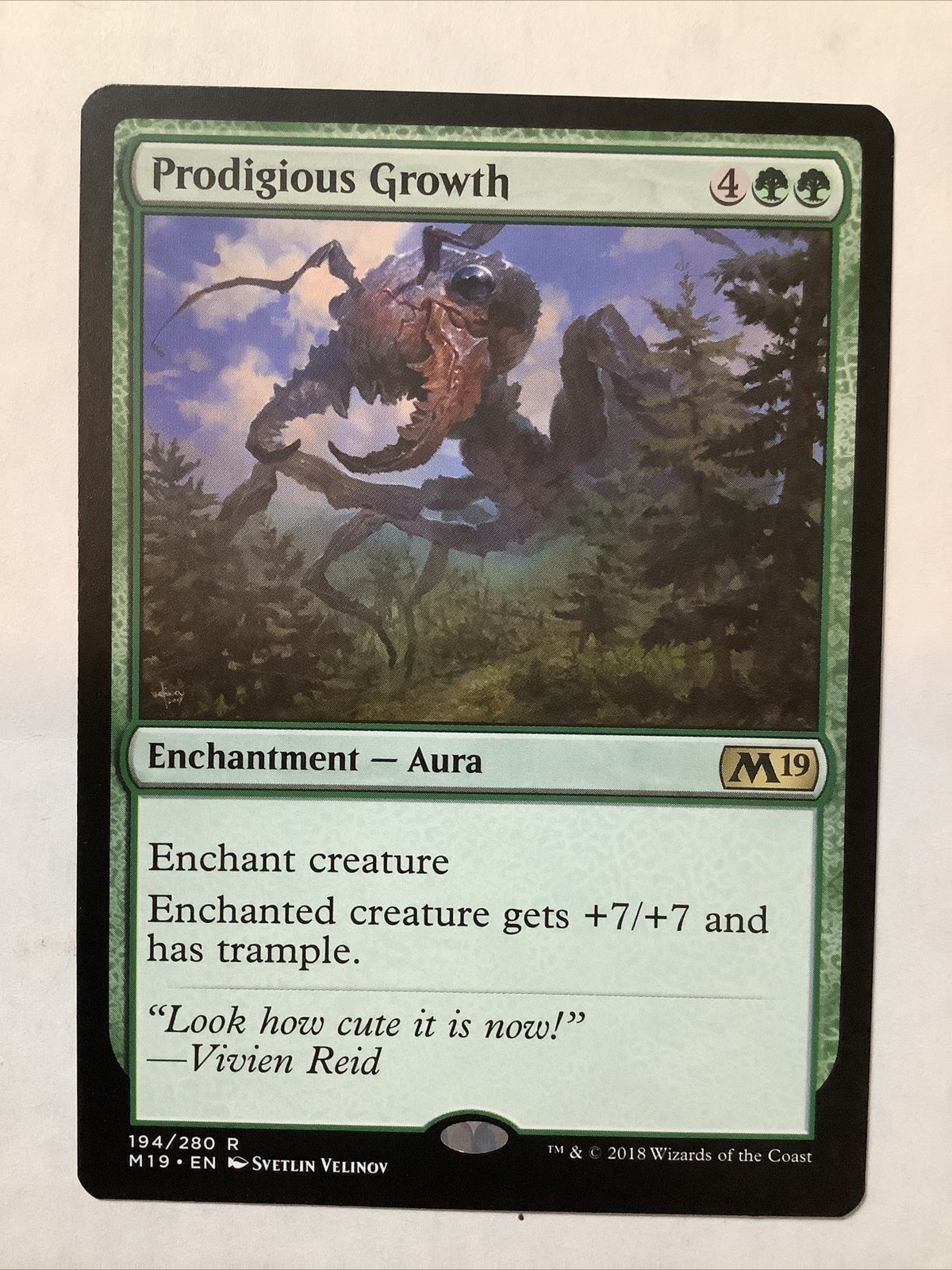 Prodigious Growth MTG card from Core Set 2019 M19 194 by DM Vault Co