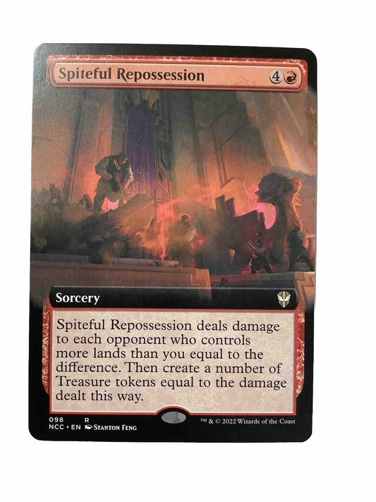Spiteful Repossession Extended Art NCC 098 MTG Treasure sorcery card by DM Vault Co